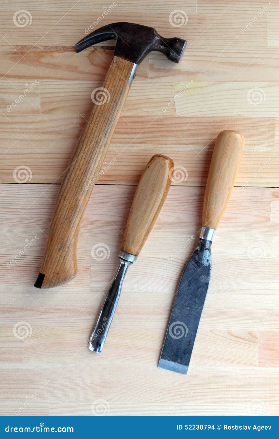 Carpenter Tools Plane, Hammer and Chisel Stock Photo - Image of jack,  metal: 52230794