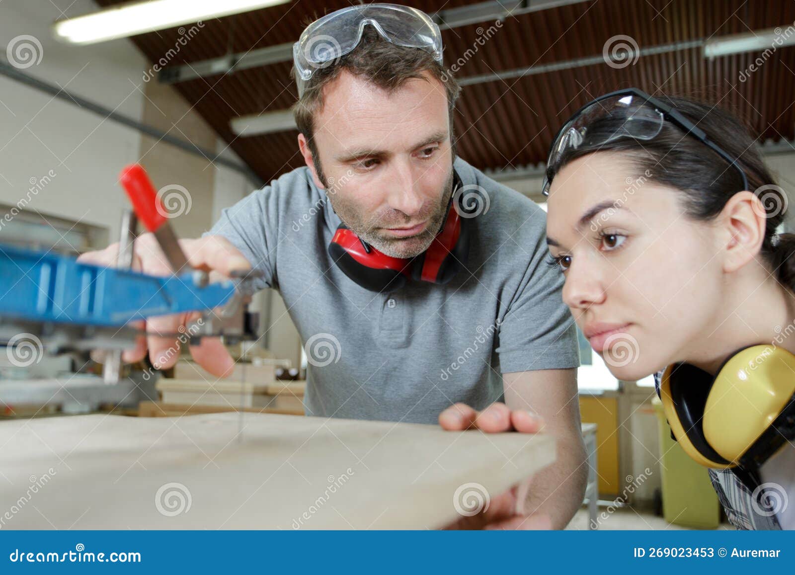 Carpenter Training Female Apprentice in Stock Image Image of