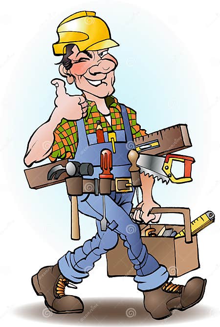 Carpenter vector cartoon stock vector. Illustration of graphic - 68674355