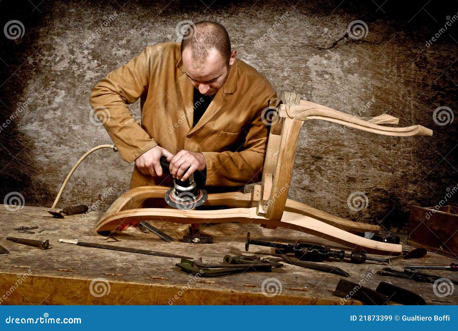 Carpenter at work stock image. Image of timbering, metal 21873399