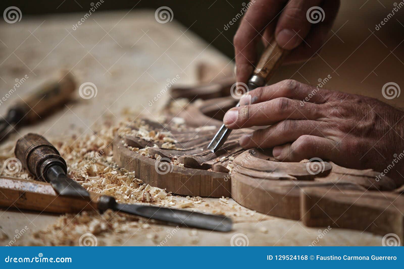 carpenter working the wood, looking for inspiracion