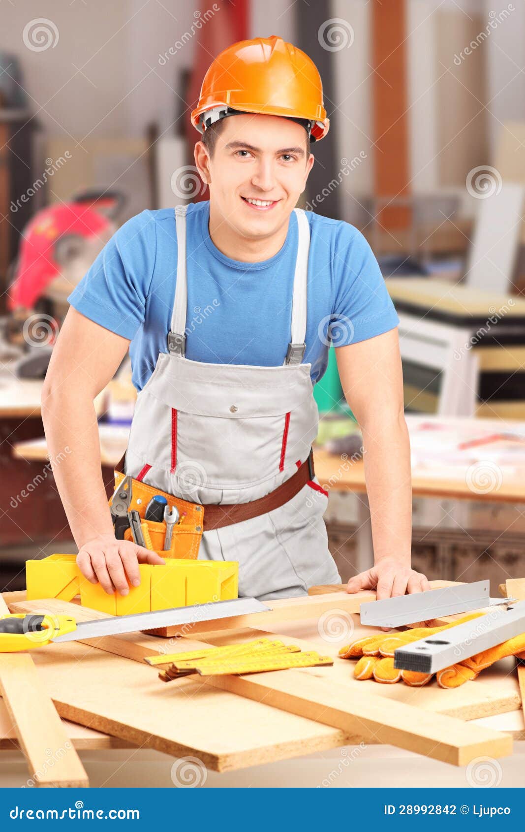 Carpenter Working In A Workshop Stock Photo - Image: 28992842