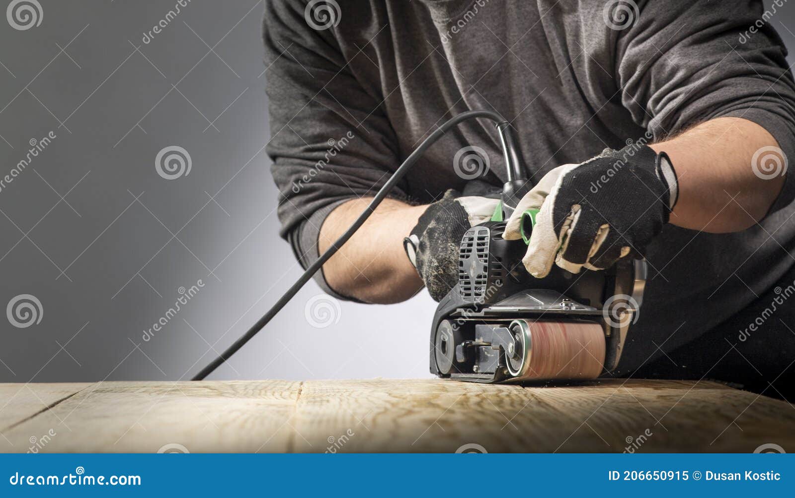 Belt Sander. Manual, Carpenter Stock Image Image of works, cable
