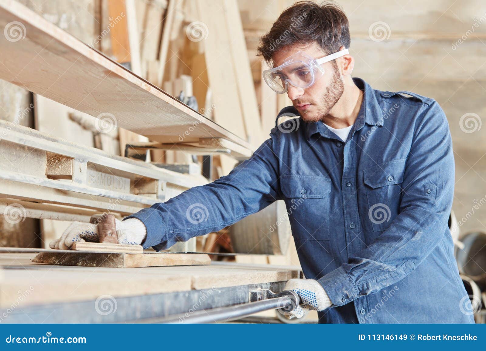 Carpentry Apprentice With Belt Sander Stock Image - Image ...