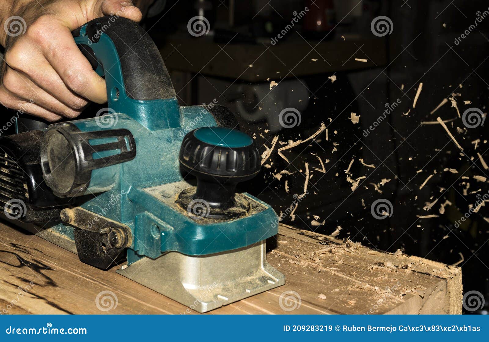 Carpentry Knife Machine Working Throwing Wood Chips Stock Image Image
