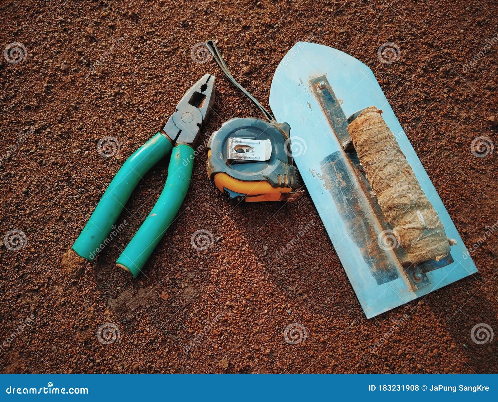 carpentry tools. photo set up meter, peck and pliers.