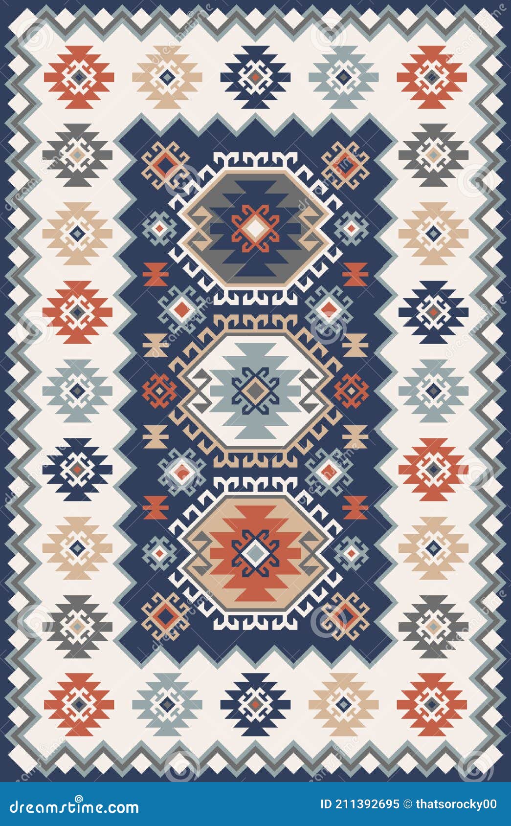Carpet and Bathmat Boho Style Ethnic Design Pattern with Distressed