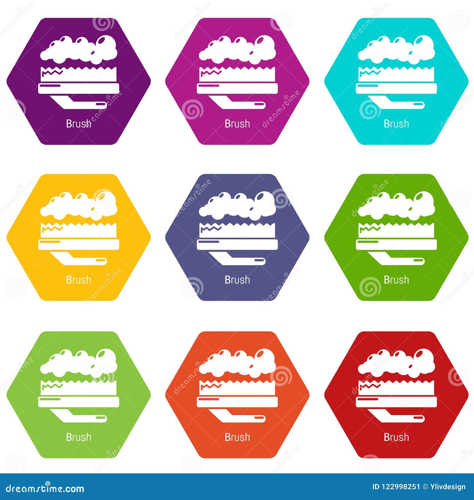 Carpet Brush Icons Set 9 Vector Stock Vector Illustration of design