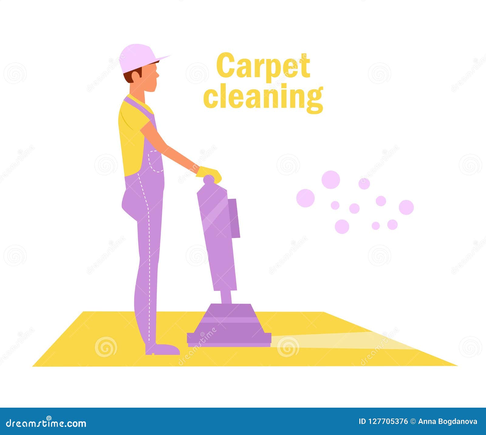 Carpet Cleaning Vector. Cartoon. Isolated Art Work Stock Vector -  Illustration of janitor, home: 127705376