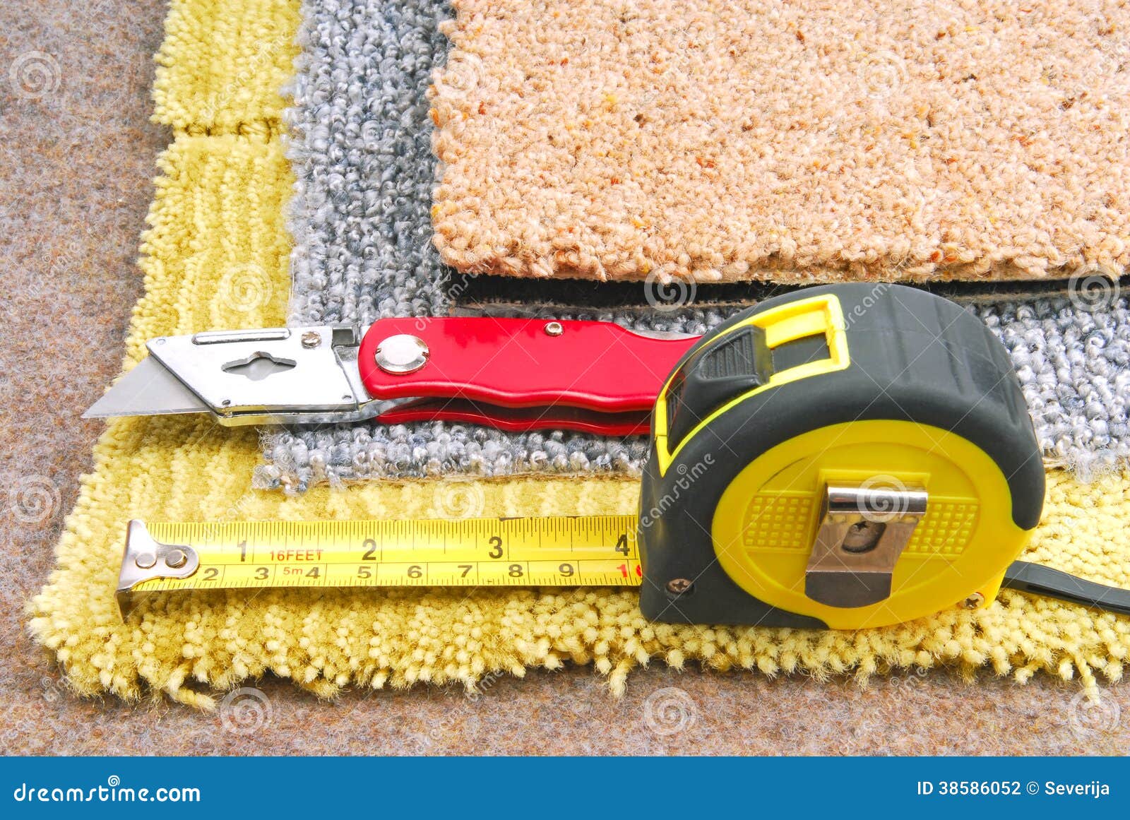Carpet fitting with tools stock photo. Image of choice 38586052