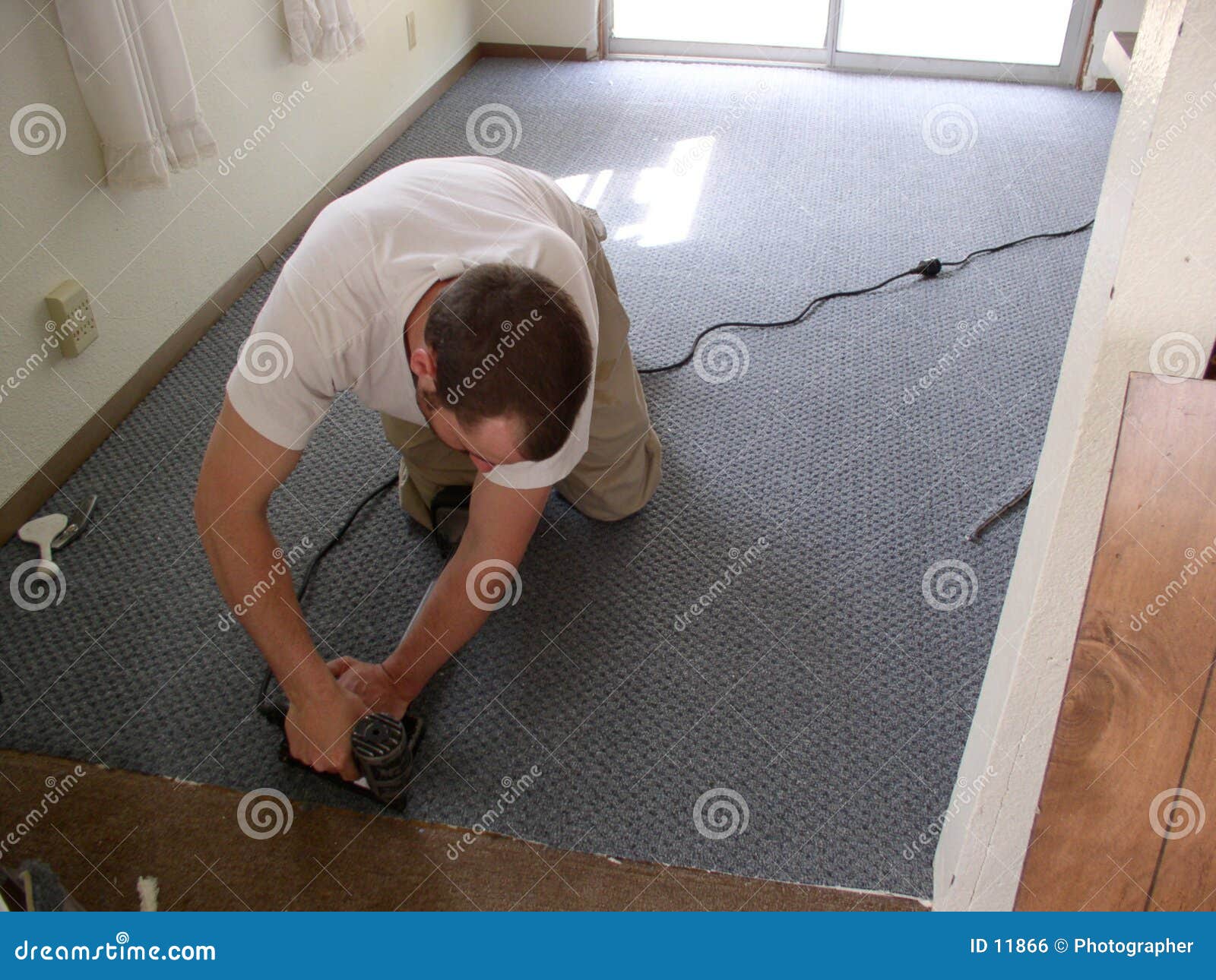 Carpet installer stock photo. Image of skilled, work, tradesman 11866