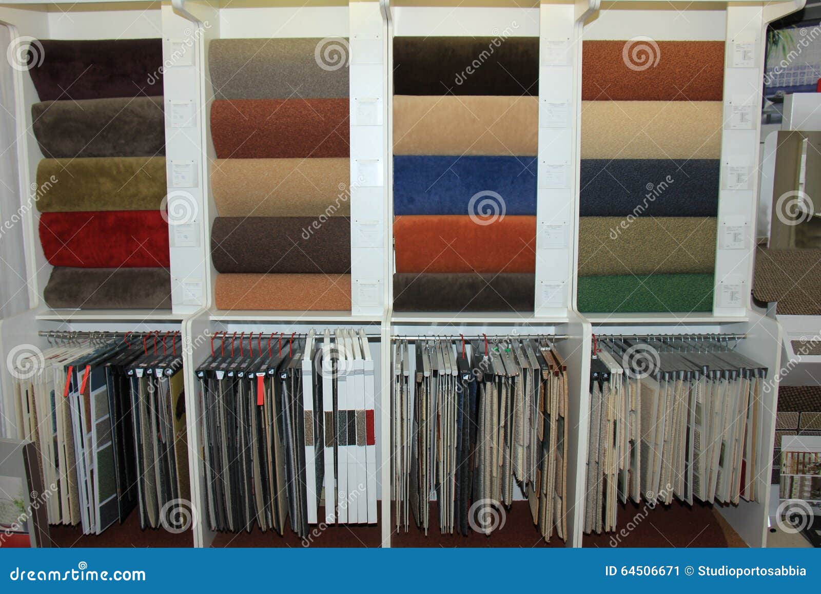 Carpet swatches in a shop stock image. Image of carpet 64506671