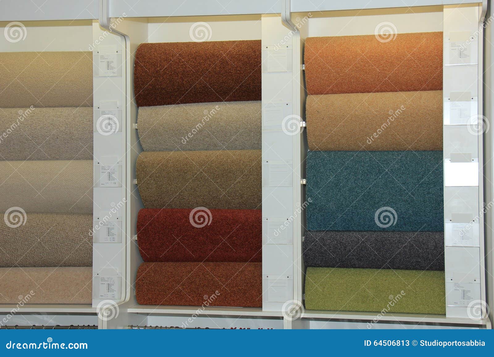 Carpet swatches in a shop stock image. Image of decorating 64506813