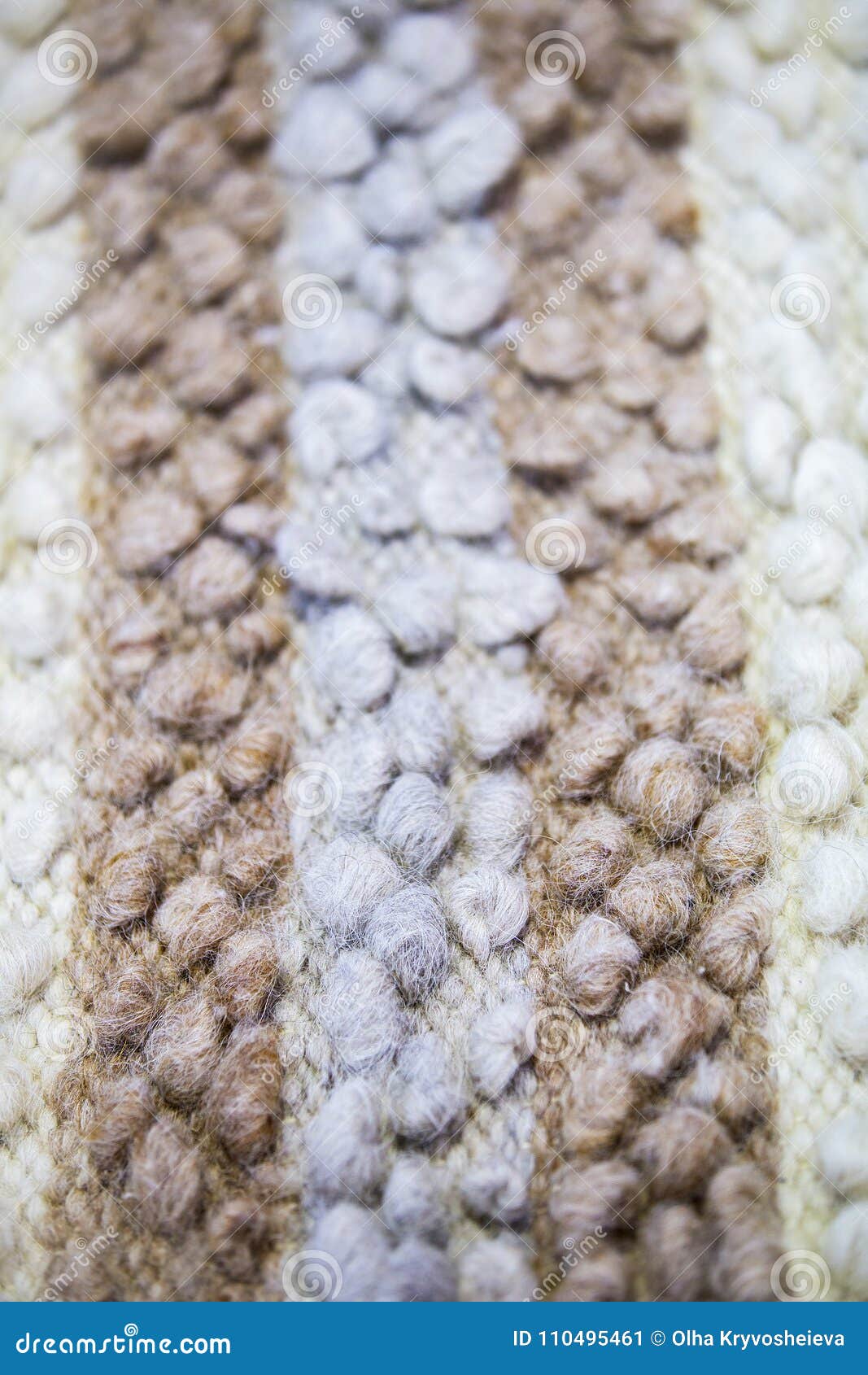 Carpet Texture or Blankets of Sheep`s Wool. White Brown Blue Plaid of