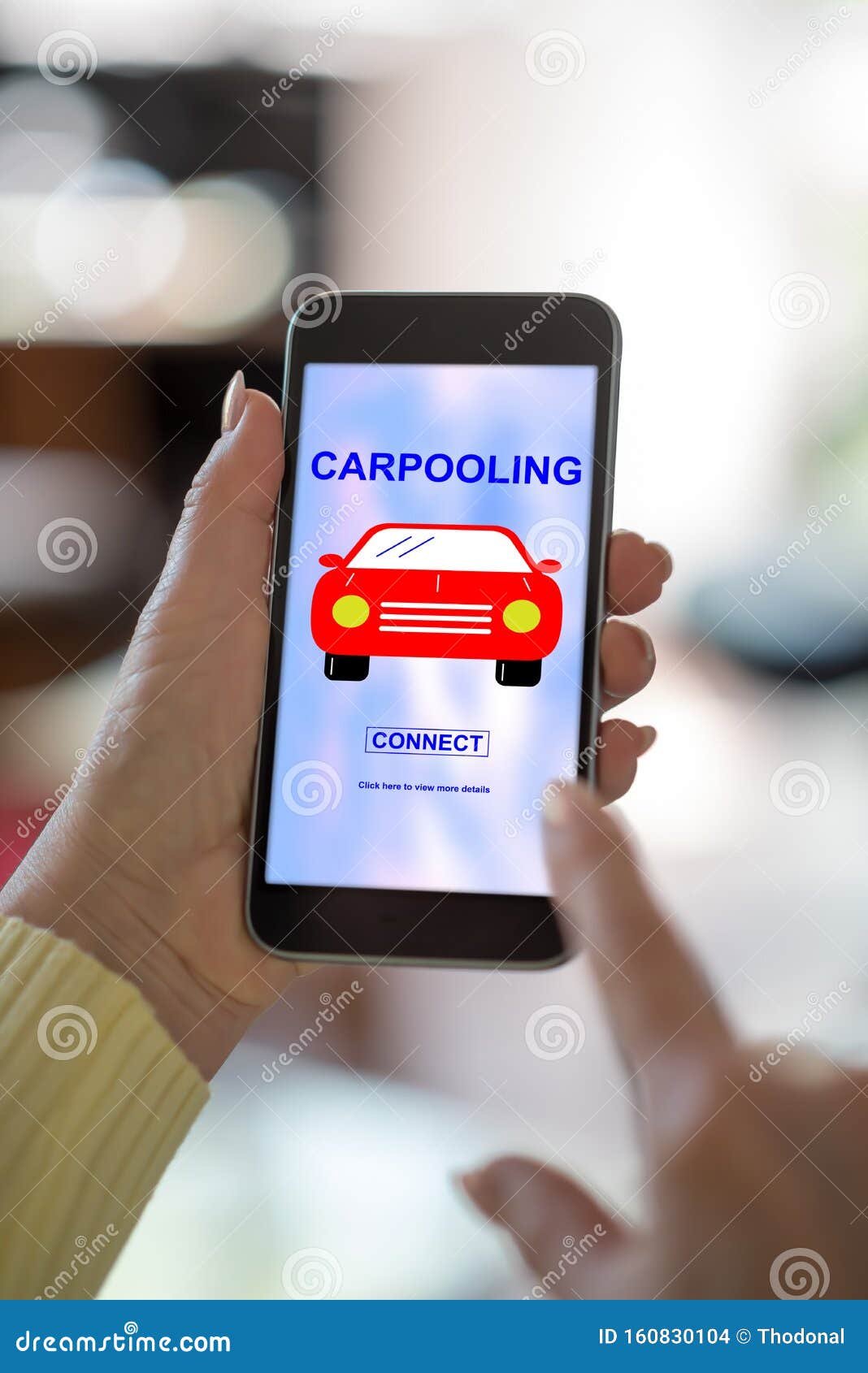 Carpooling Concept on a Smartphone Stock Photo - Image of share ...