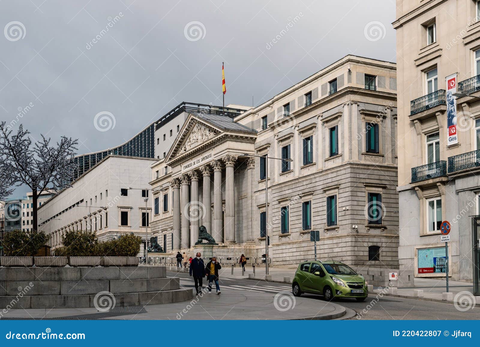 Carrera De San Jeronimo Street and Spanish Parliament in Madrid Editorial  Photography - Image of urban, ideology: 220422807