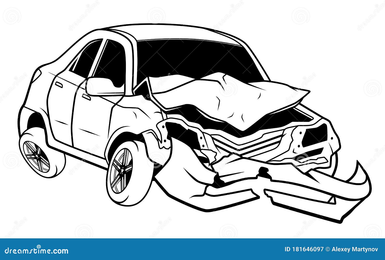 Desenhos para colorir de desenho de um acidente de carro para