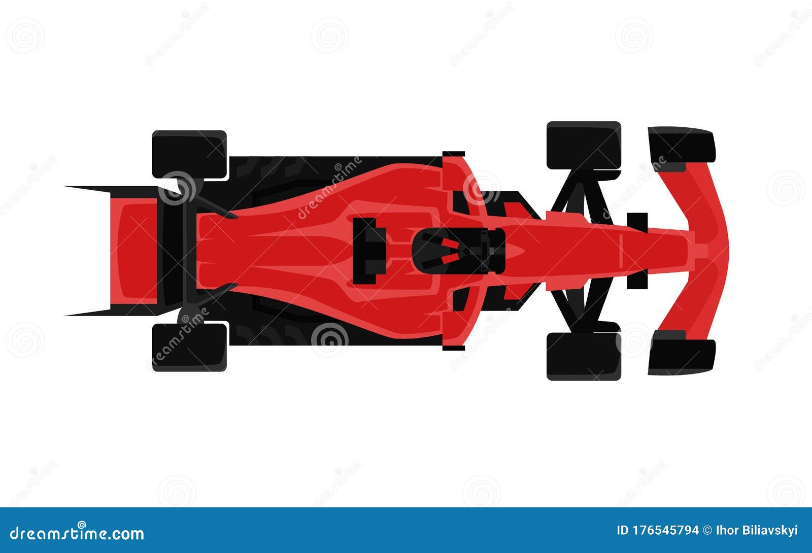 Carro vermelho de corrida dos desenhos animados modernos do vetor