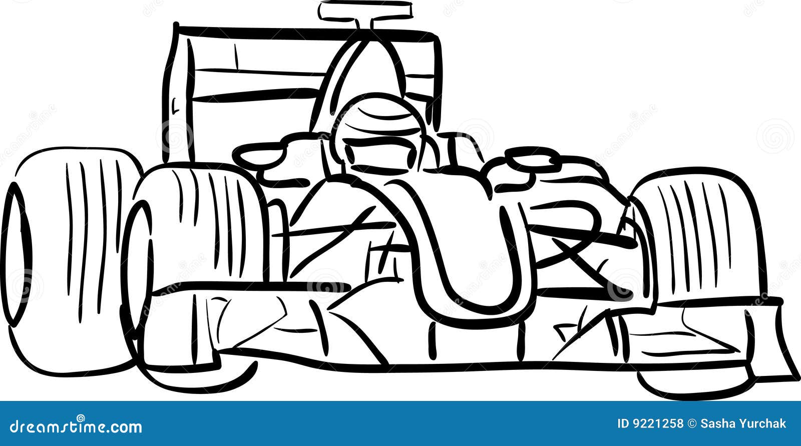 Carro F1 esboçado ilustração do vetor. Ilustração de estilizado - 9221258