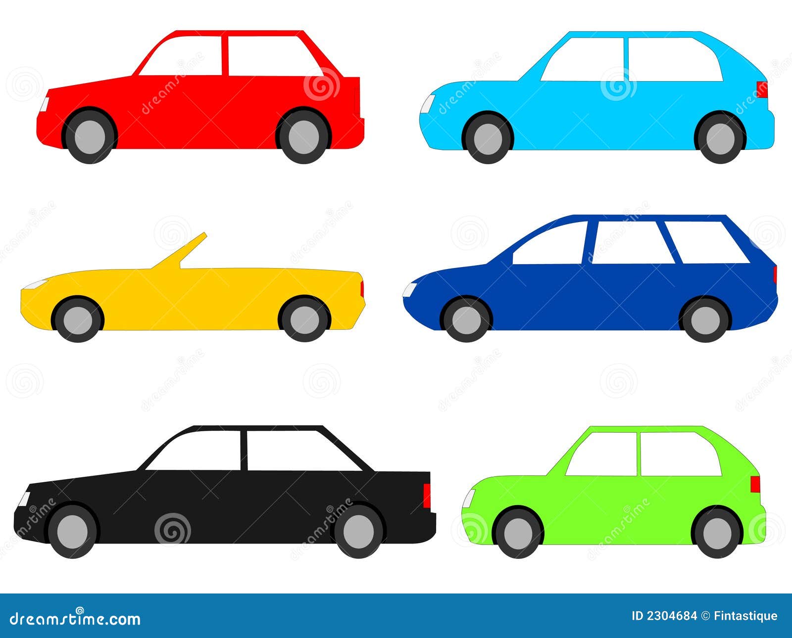 Jogo de carros modernos coloridos