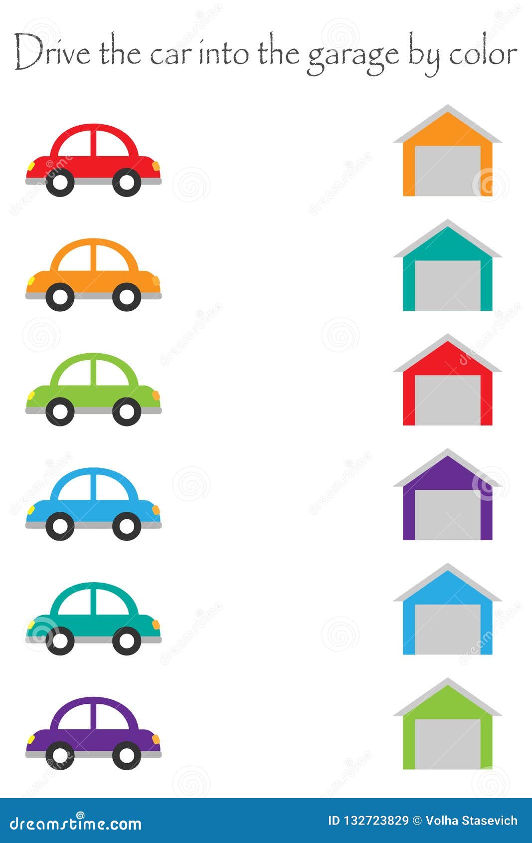 4 carros coloridos. Desenhos animados para crianças. - Uma