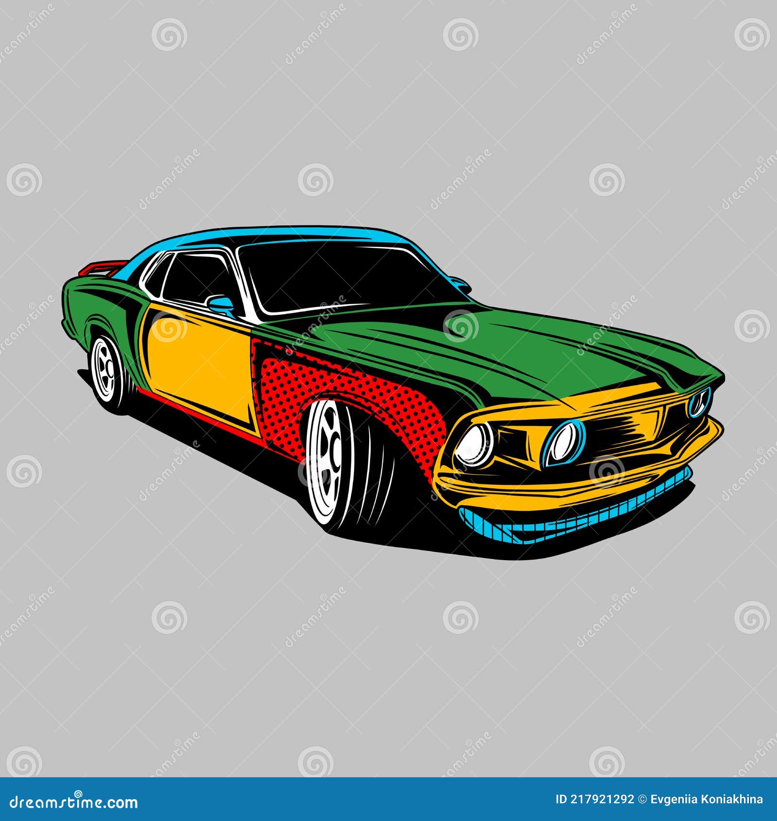 ilustração colorida de clipart de desenho de carro de corrida