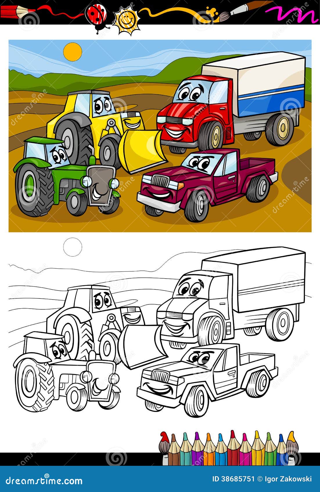 Jogos de Colorir Desenhos Infantis: Carro