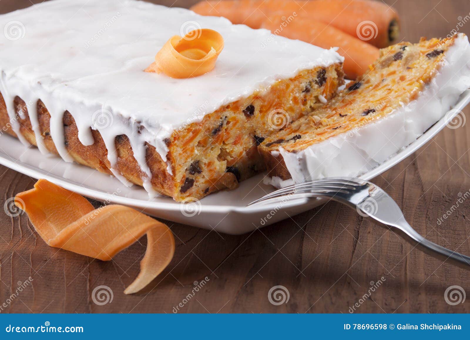 Carrot cake . stock photo. Image of bread, baked, cheese 78696598