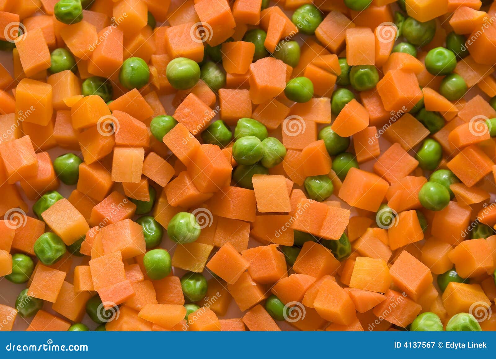 Carrot and green peas stock image. Image of dice, vegetables 4137567