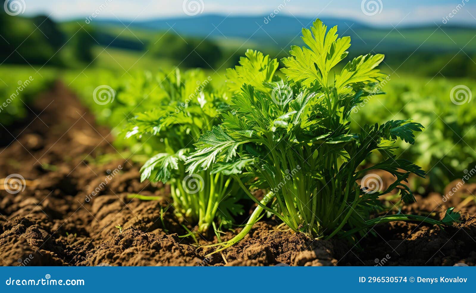 Carrot Greens in High Quality Fields for daily Nutritional Needs