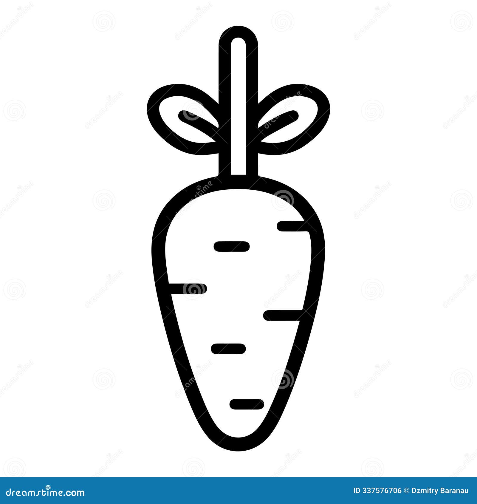 carrot icon or modern line .  line art and icon  with bold outline. black and white pixel perfect minimalistic