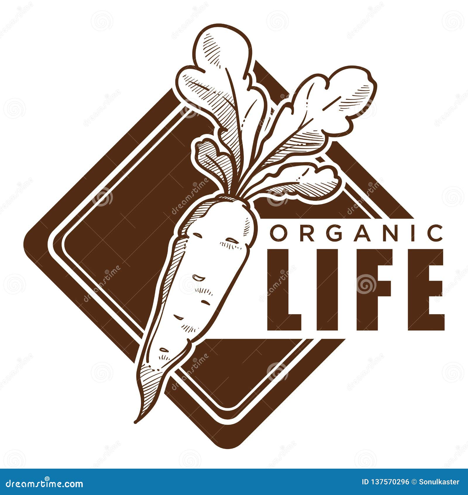 Organic Life Healthy Lifestyle Vegetable Diet Icon Stock Vector