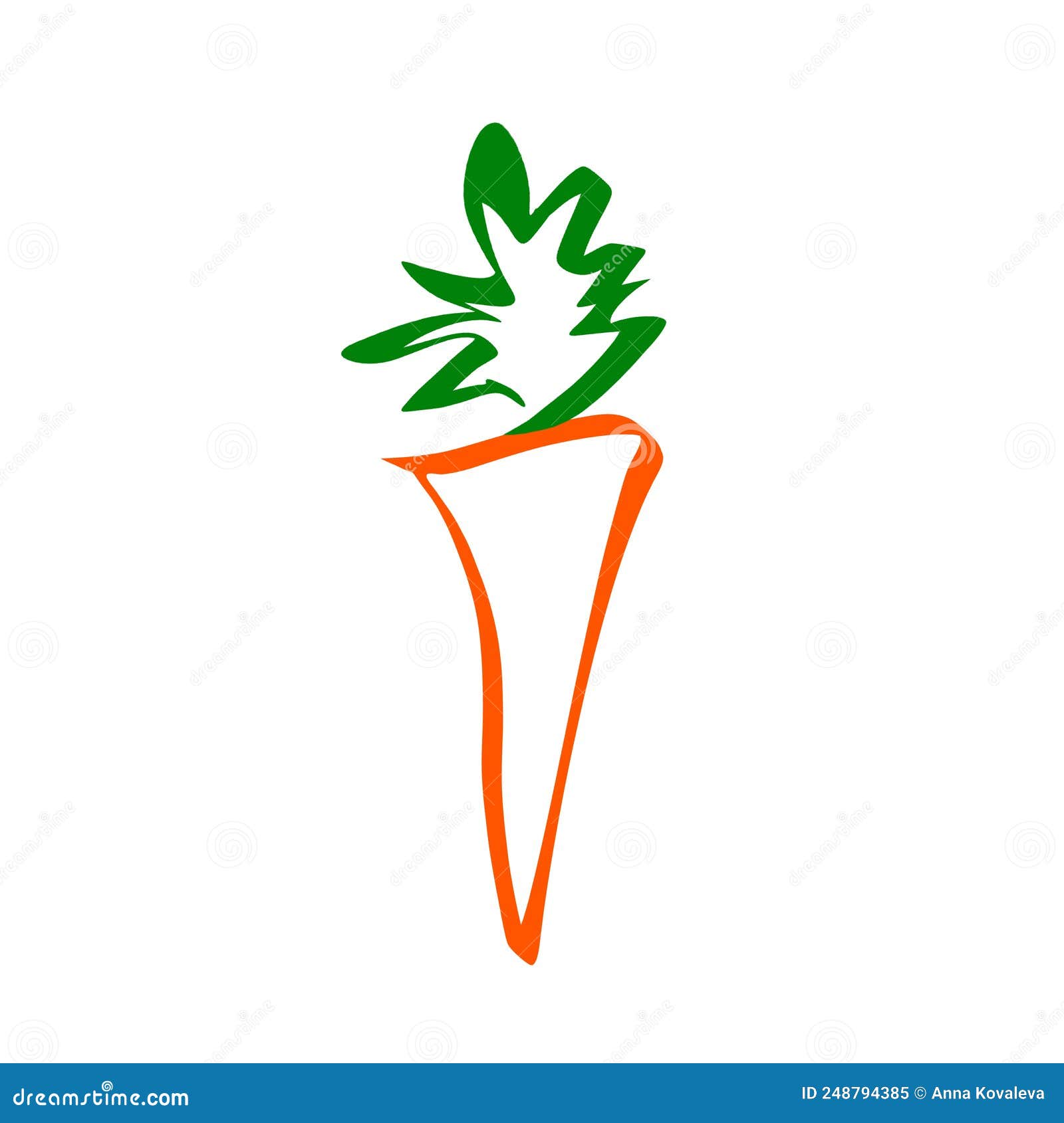 Carrot. a Simple Schematic Image of a Carrot Stock Illustration