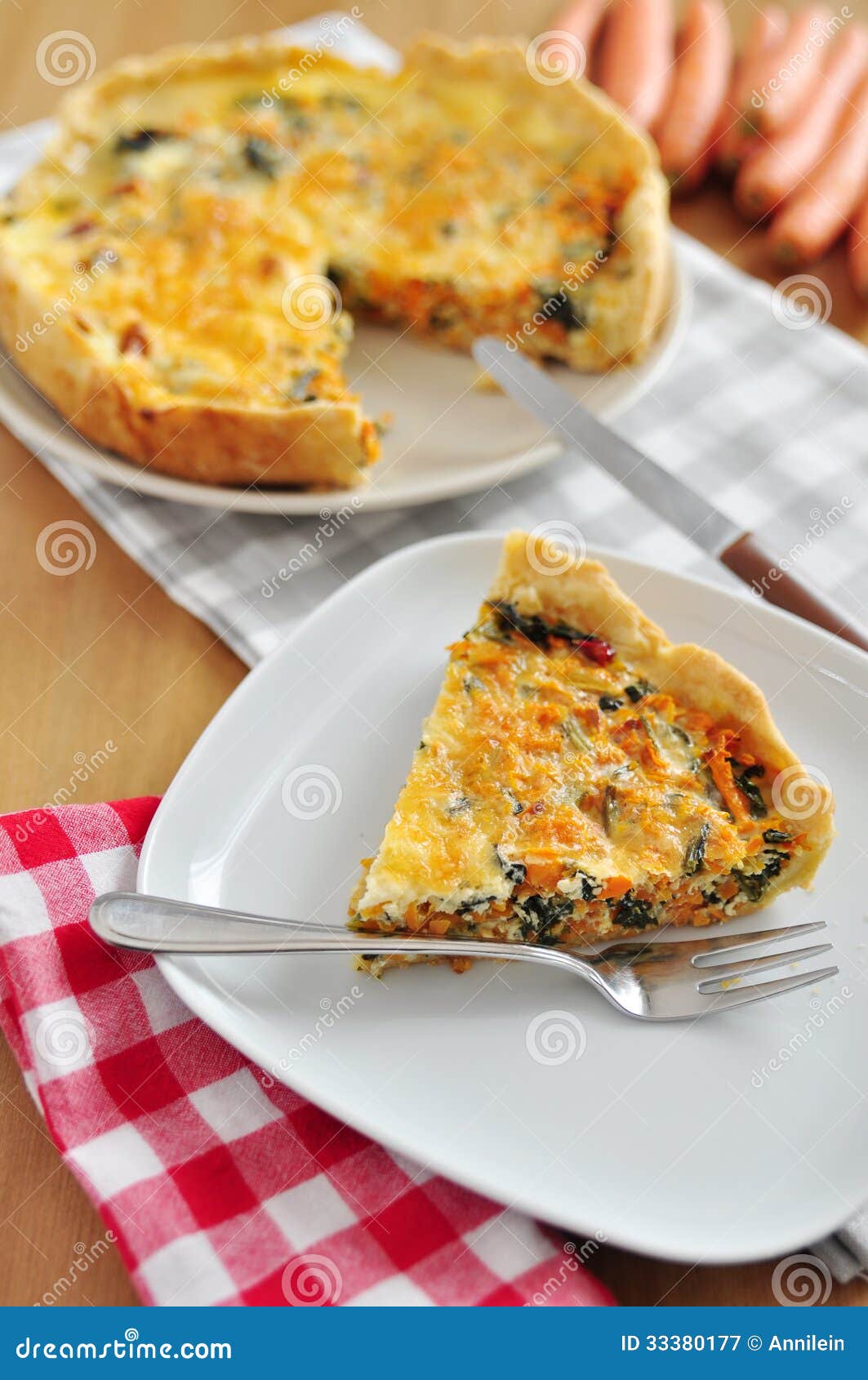Carrot Spinach Quiche stock image. Image of pastry, carrot 33380177