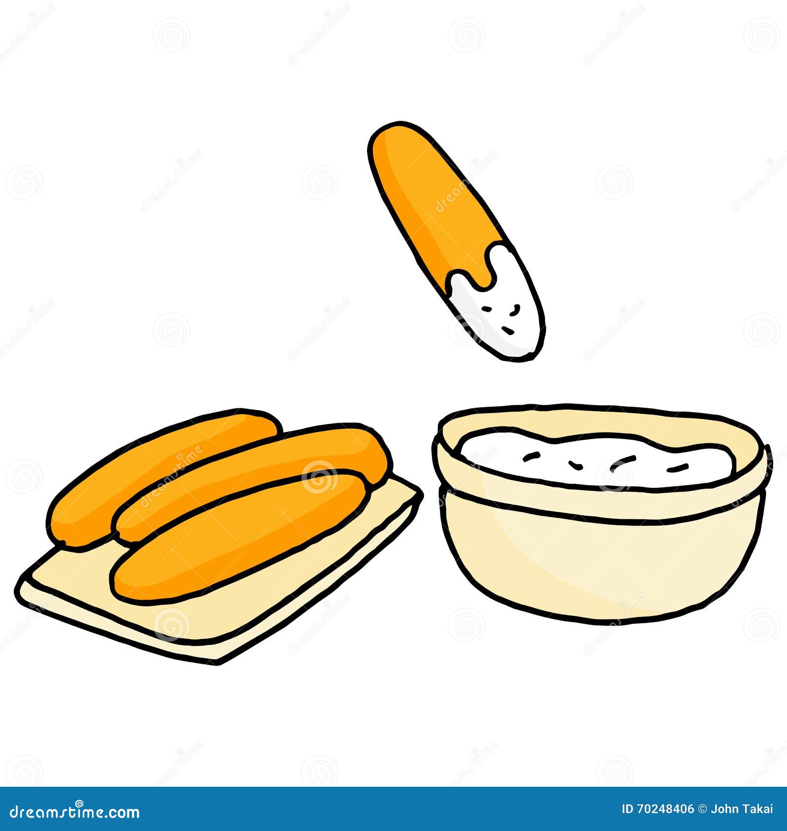 Carrot Sticks and Salad Dressing Stock Vector Illustration of healthy, dressing 70248406