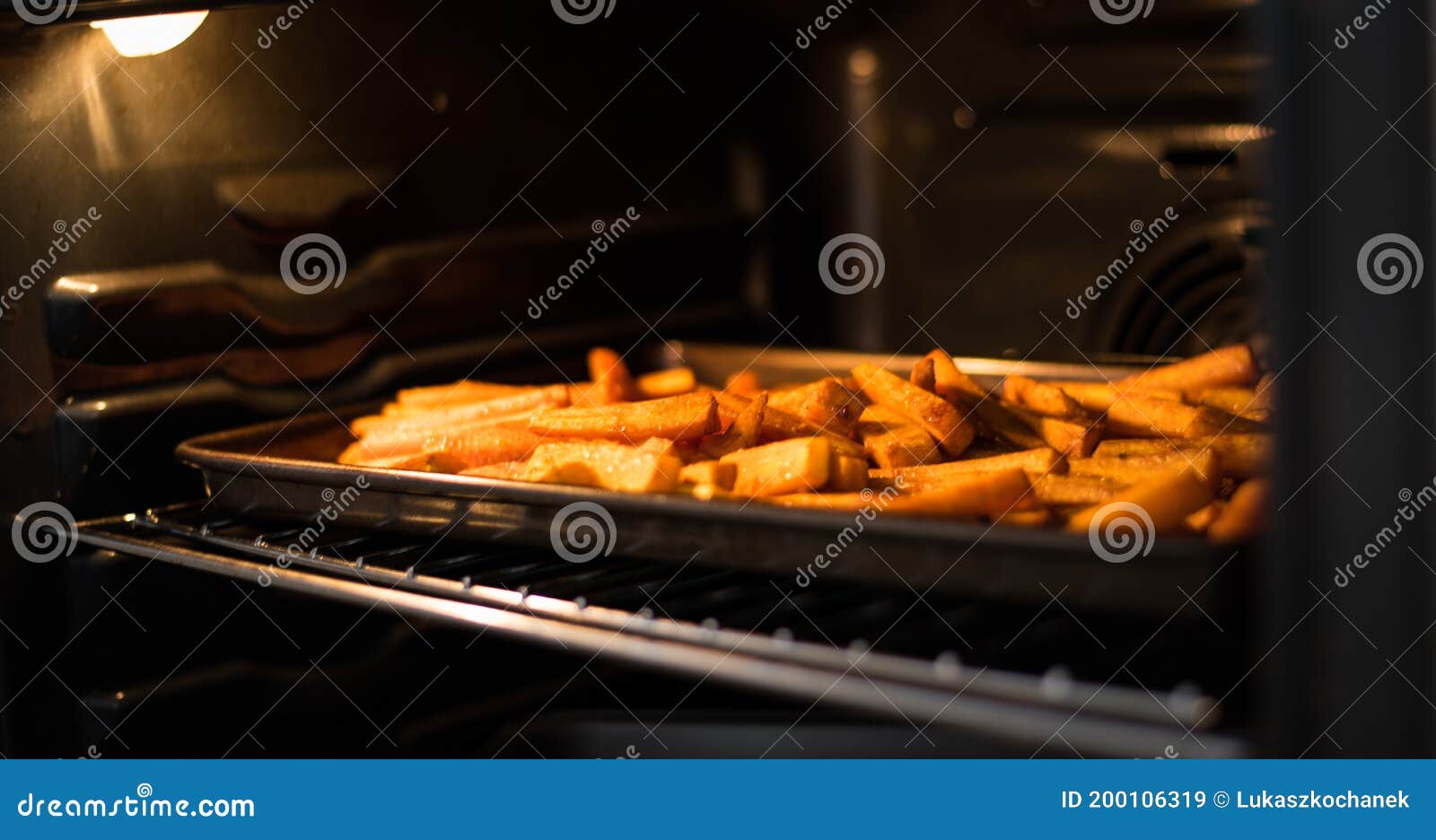 Carrot Sticks on a Tray Baking in the Oven Stock Image Image of honey
