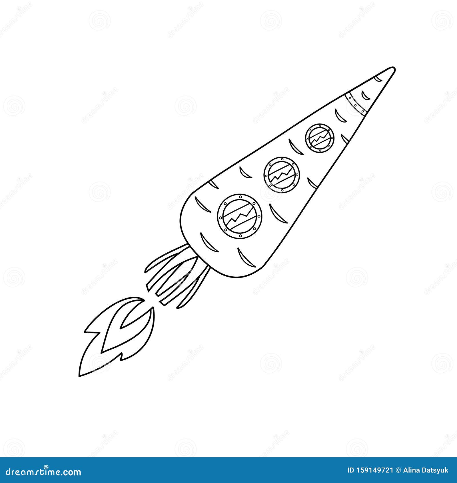 carrot icon. carrots in the form of a space rocket.