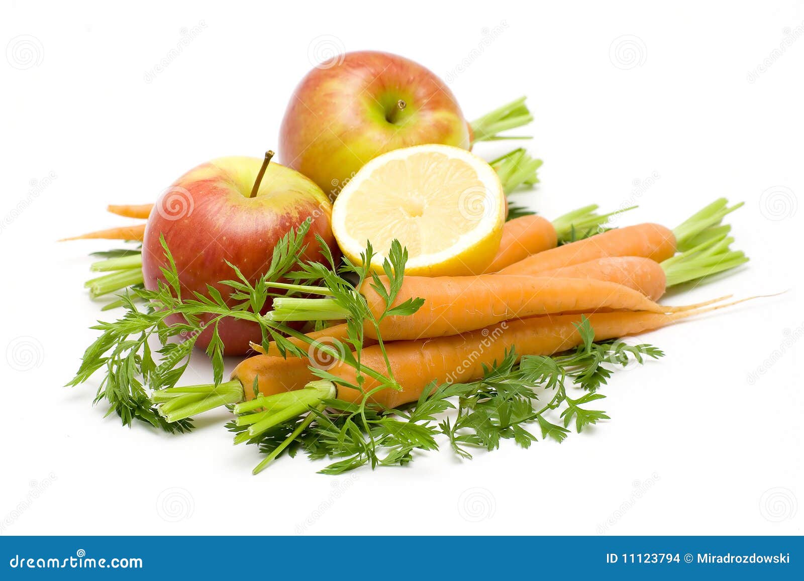 Carrots, apples, lemon stock photo. Image of calorie 11123794