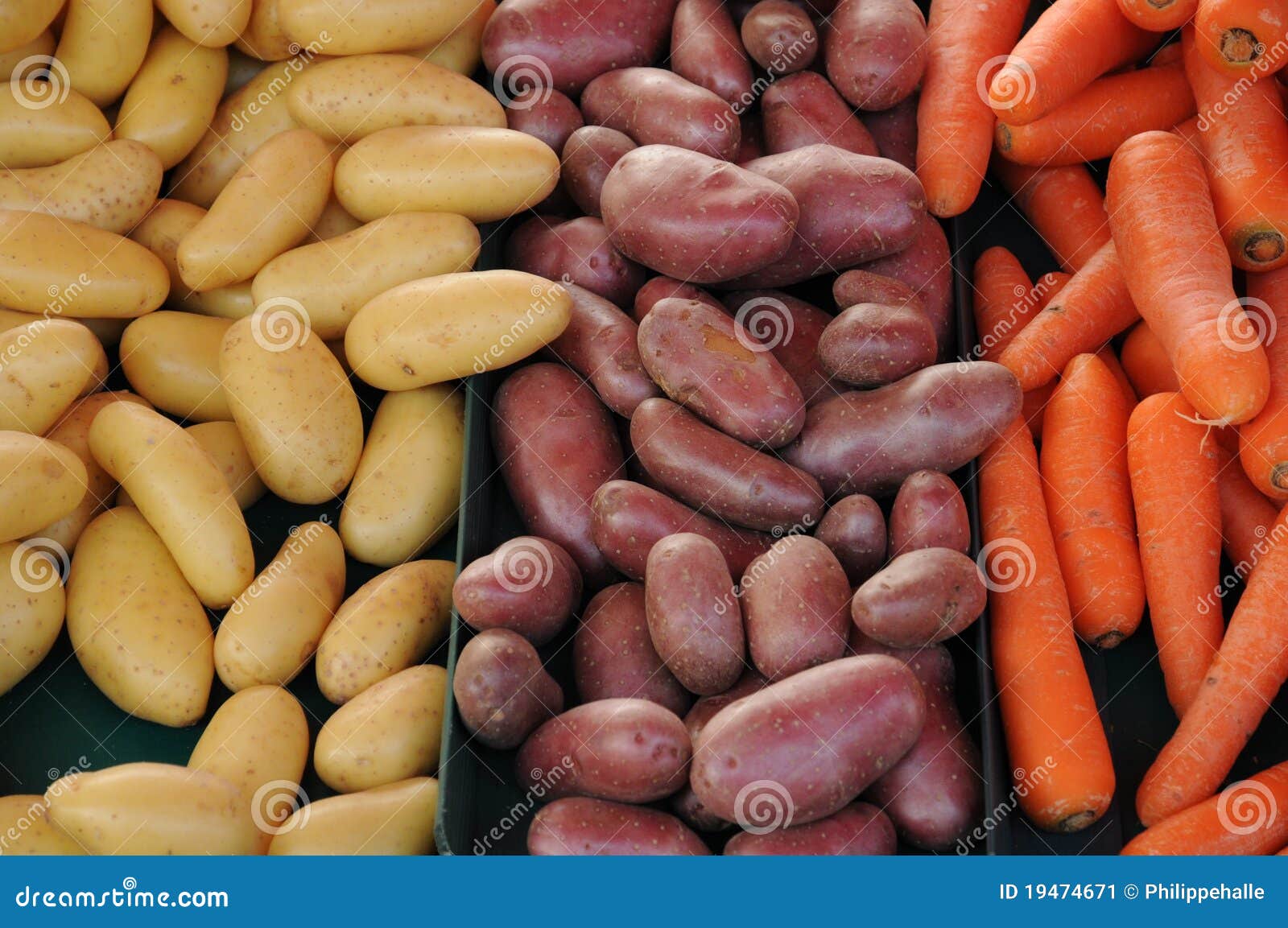 Carrots and potatoes stock image. Image of greengrocer 19474671