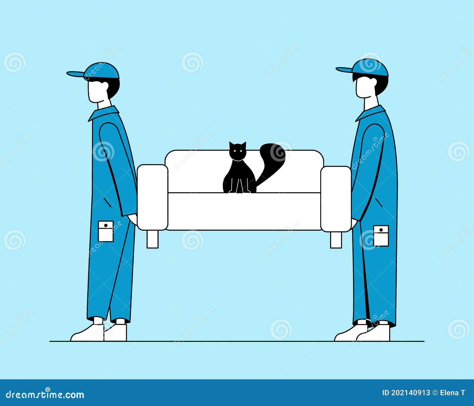Carry a sofa stock vector. Illustration of home, people 202140913