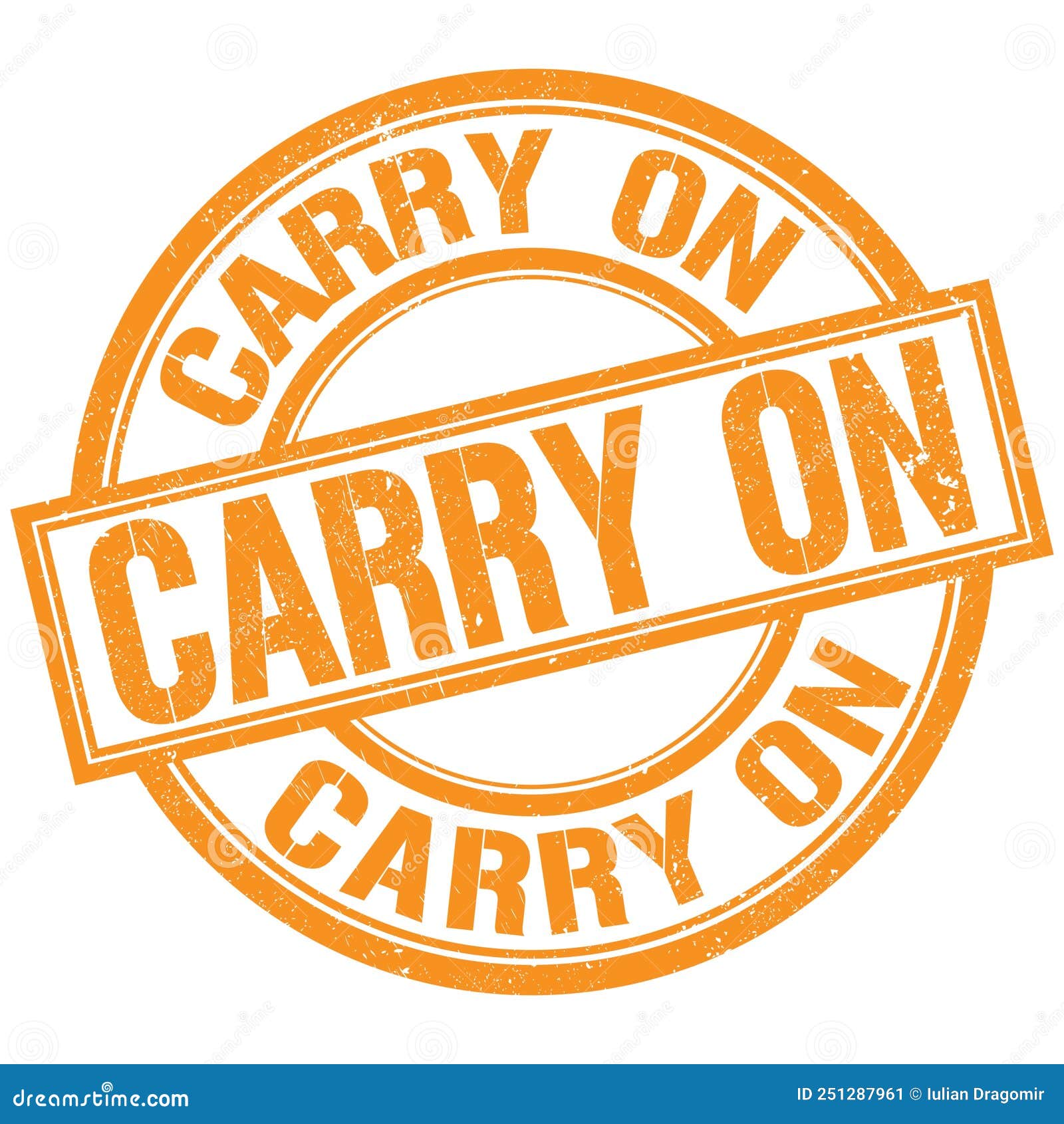 CARRY on Written Word on Orange Stamp Sign Stock Illustration