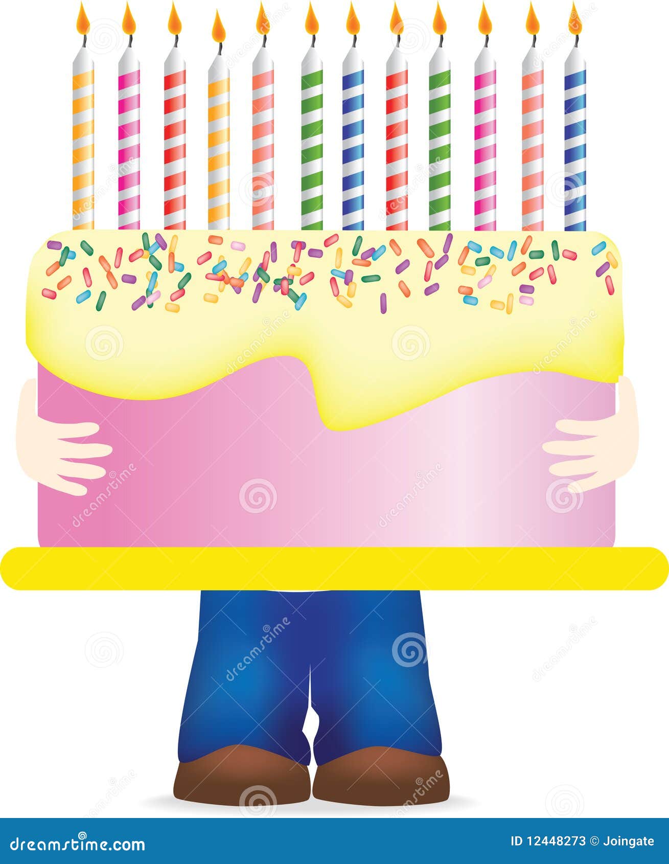 Birthday Cake With Lots Of Candles Clipart