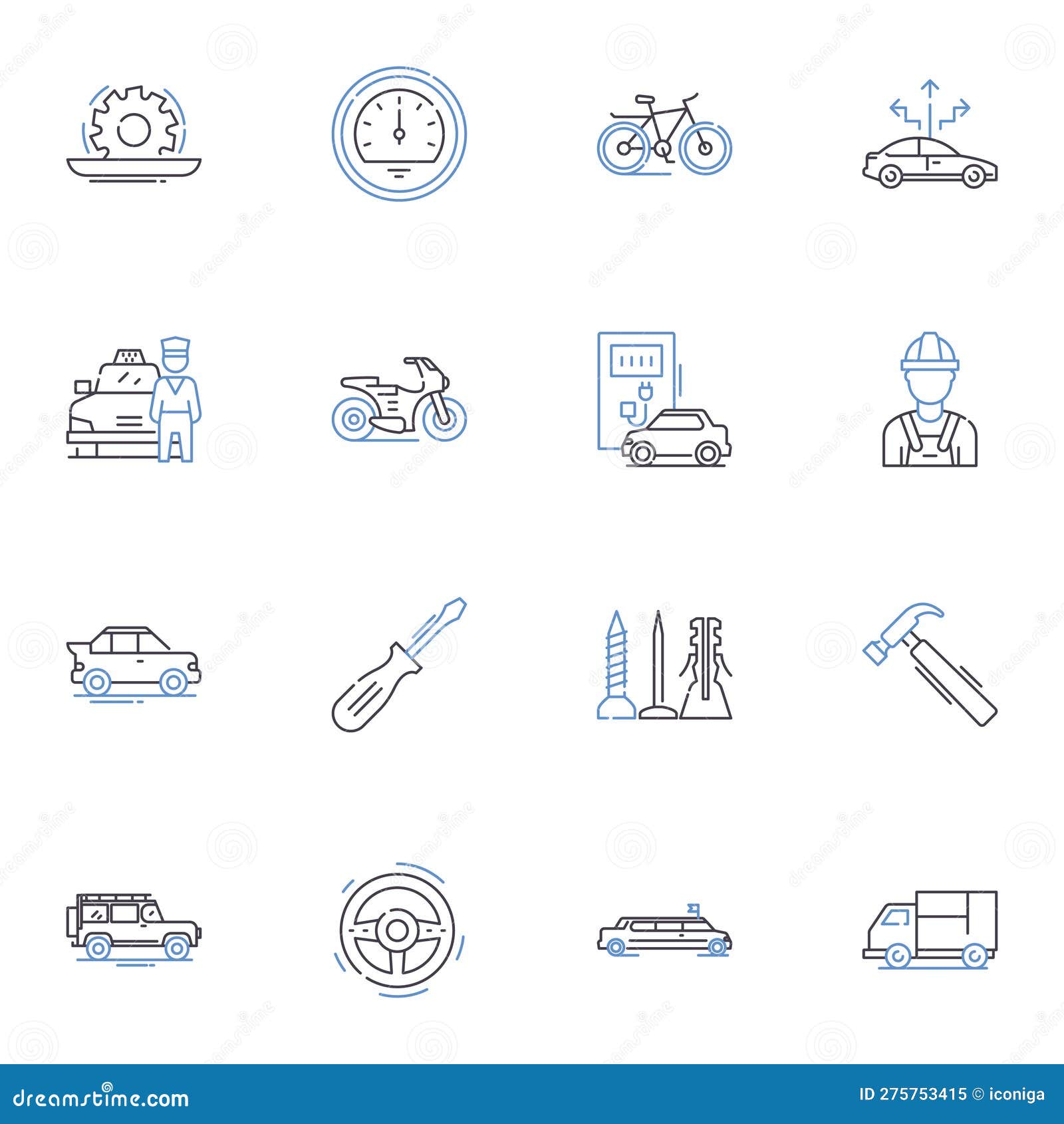 carrying line icons collection. hauling, lifting, moving, transporting, conveying, toting, carting  and linear
