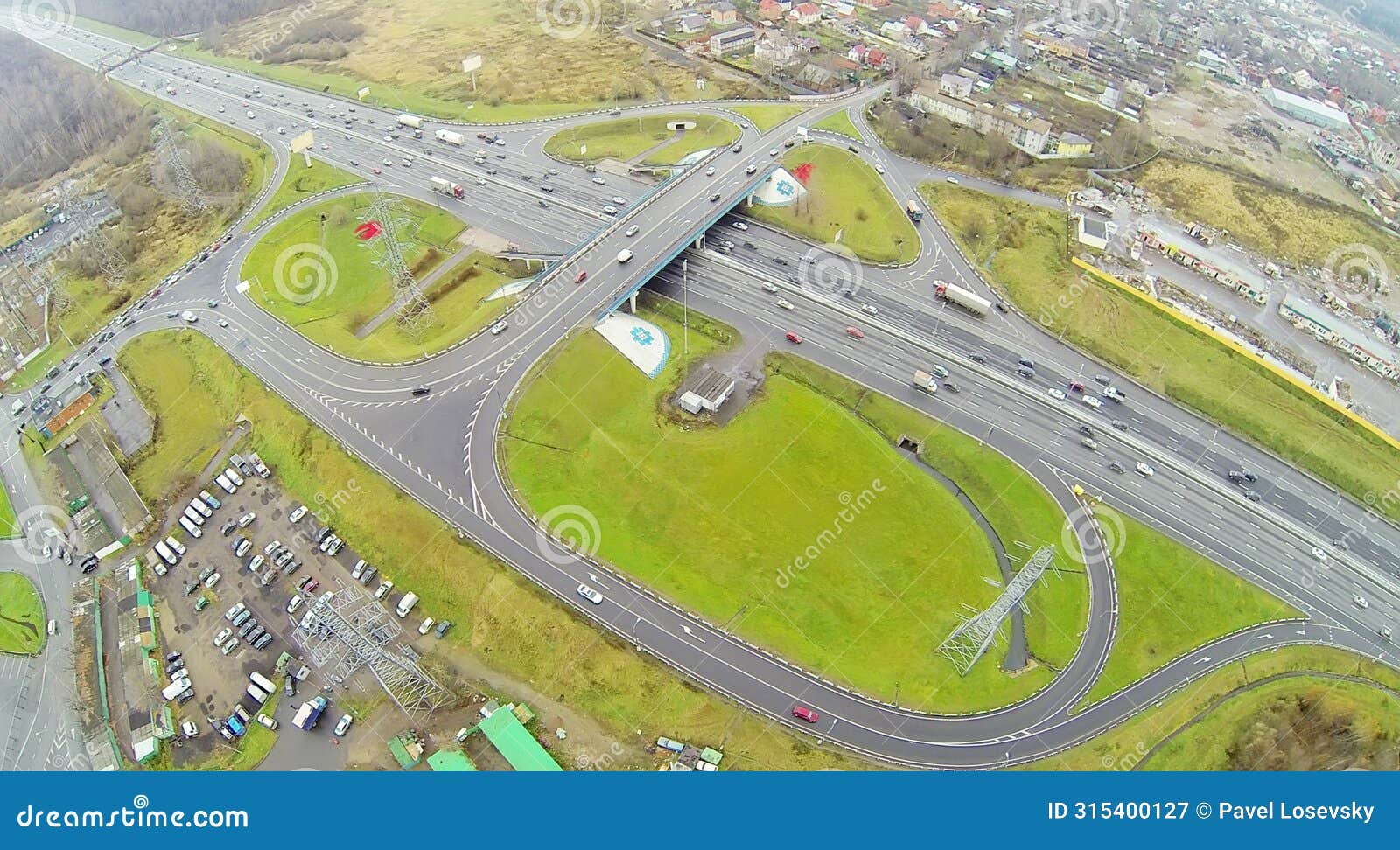 cars on bridge of abramtsevskaya overpass on