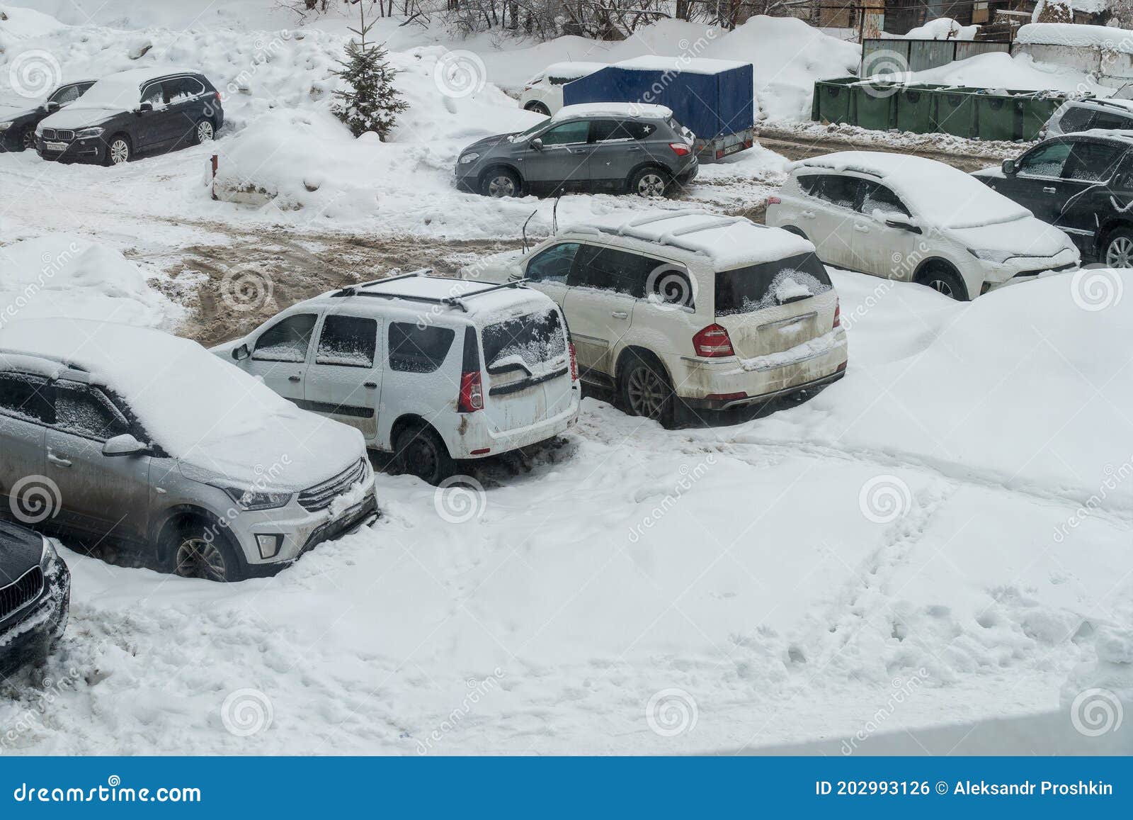 Cars Covered with Snow in Parking Lot Editorial Photo Image of