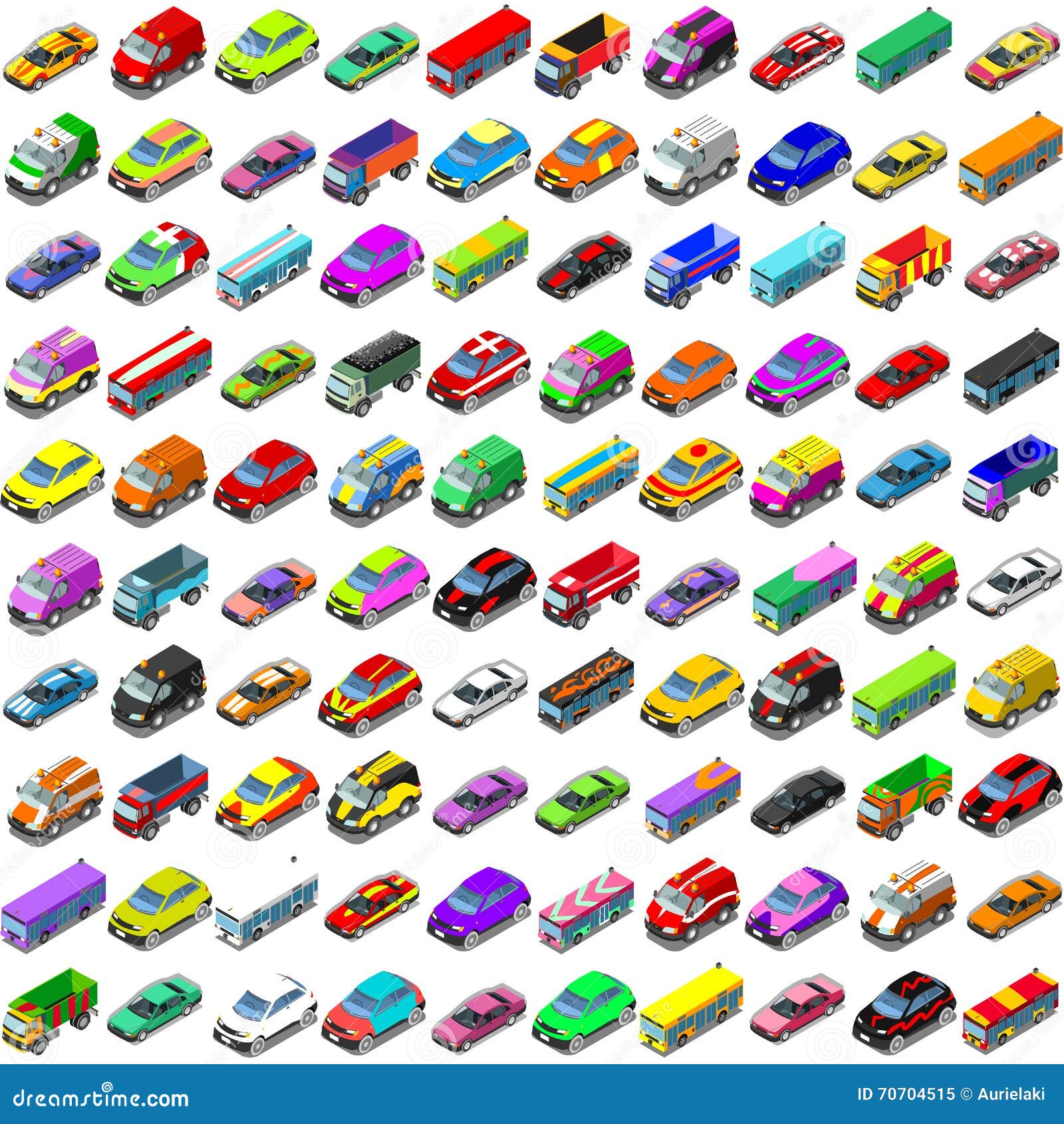 Download Cars Game Icons 3D Vector Isometric Vehicles Stock Vector ...