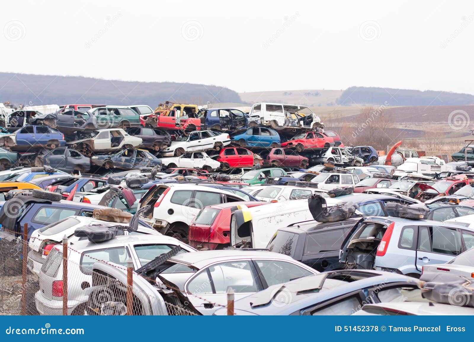 Cars in junkyard stock photo. Image of crashed, recycle 51452378