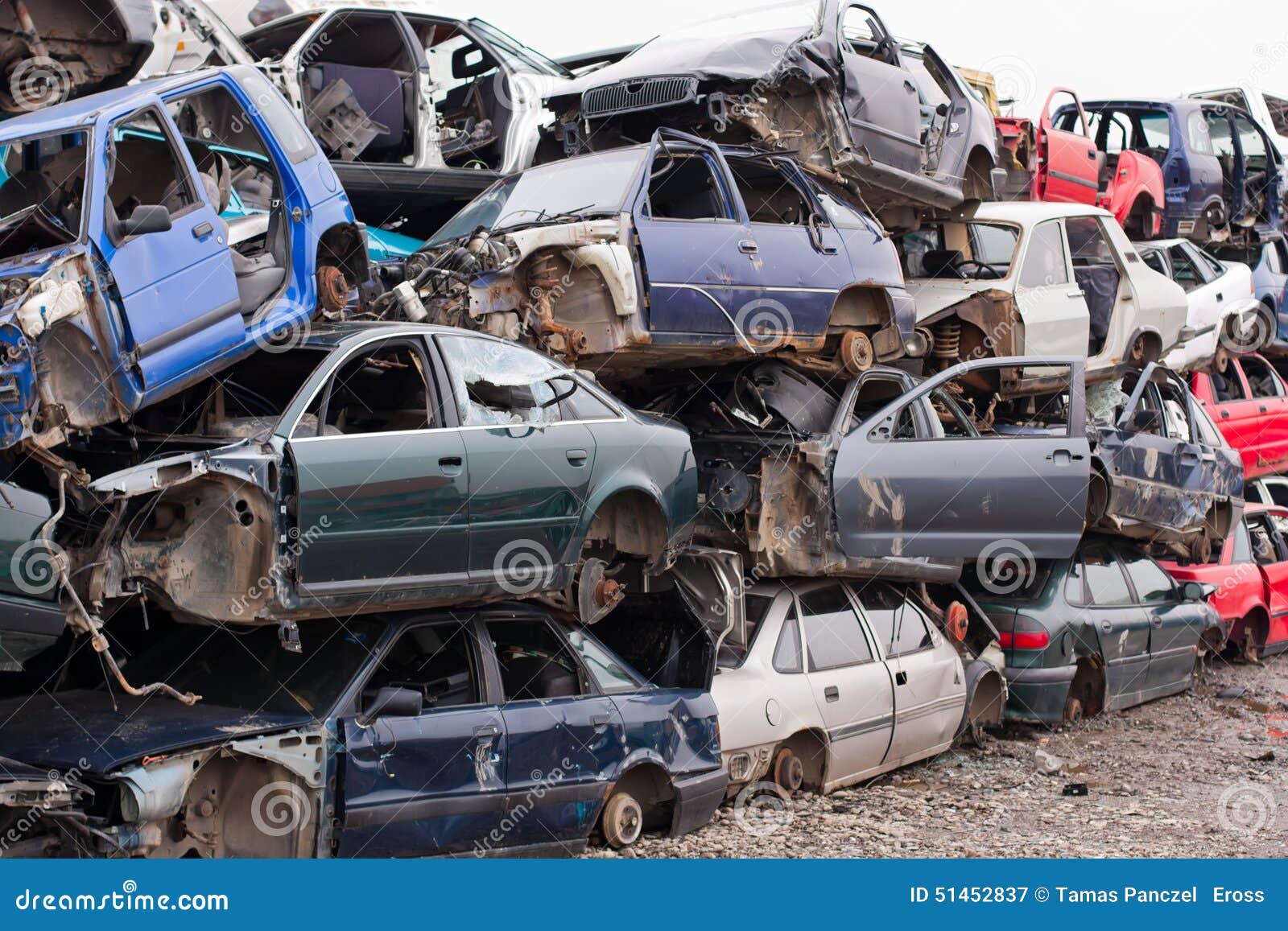 Cars in junkyard stock image. Image of obsolete, disposal 51452837