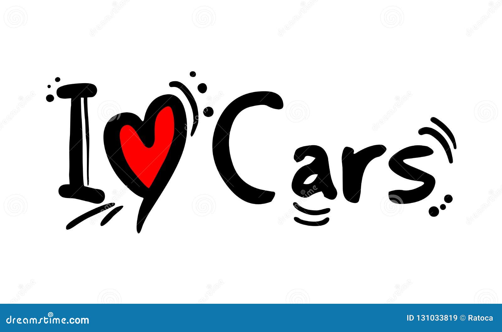 Cars love message stock vector. Illustration of funny 131033819