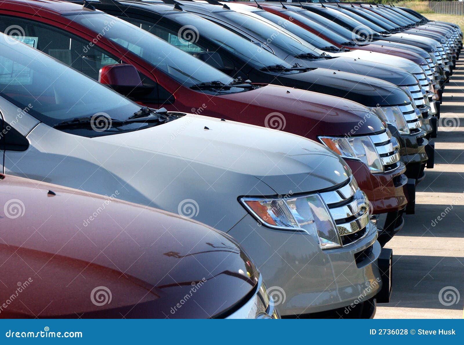 cars in new car lot